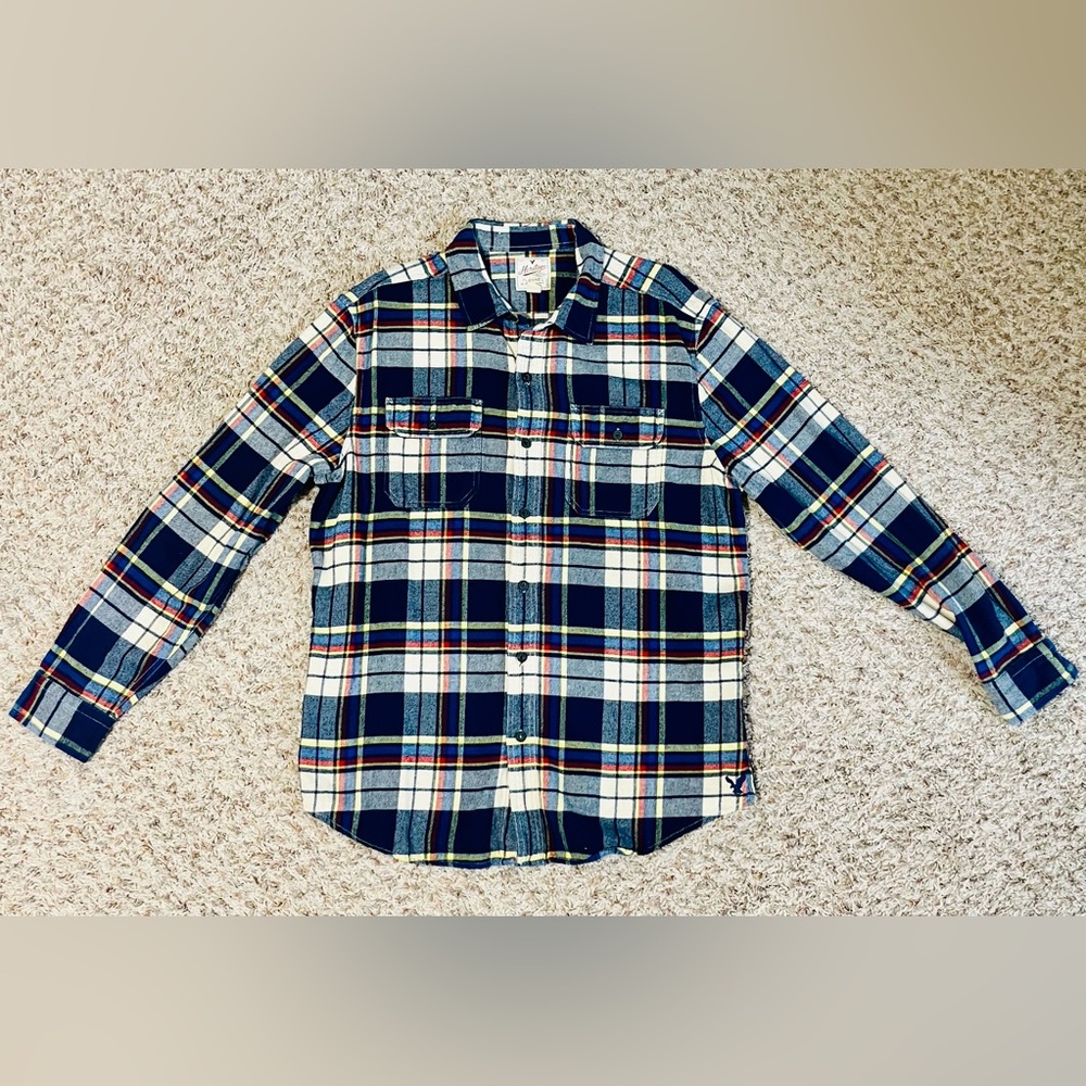 American Eagle Outfitters Men's Multicolor Plaid Shirt